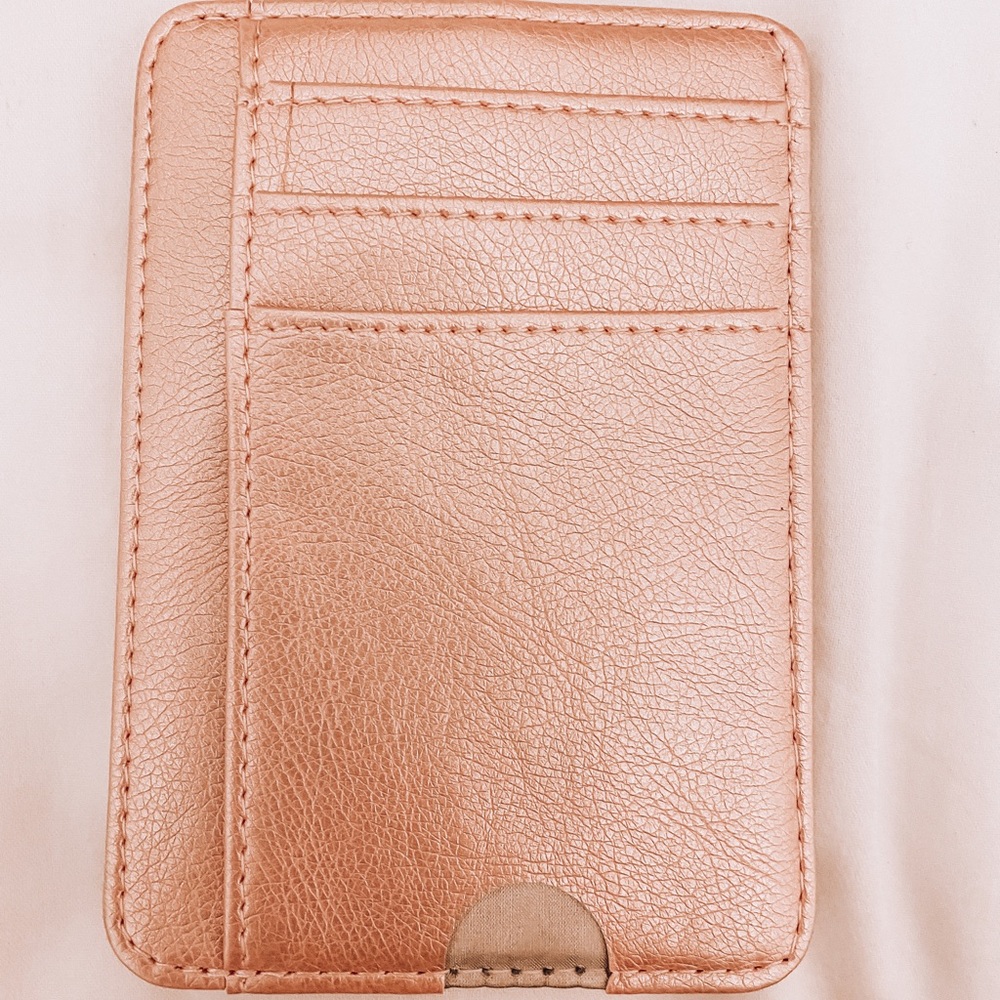 Metallic Pink Card Holder Wallet